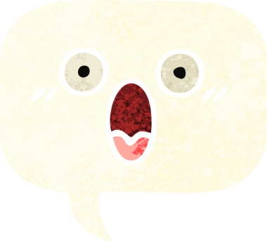 Bir insan tarafından çizilmiş bir konuşma baloncuğunun retro çizim tarzı karikatürü