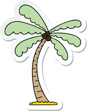 Bir insan tarafından çizilmiş garip bir palmiye ağacının çıkartması.