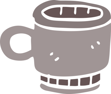 Bir insan tarafından çizilmiş karalama kahve kupası.