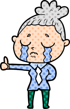 Bir insan tarafından çizilmiş ağlayan iş kadını.