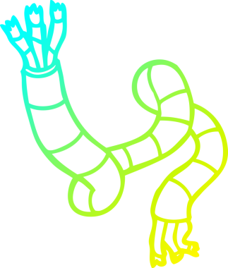 Bir insan tarafından çizilmiş bir karikatür teknik kablosunun soğuk gradyan çizimi