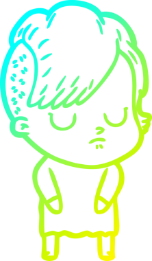 Bir insan tarafından çizilmiş bir karikatür kadın çizimi.