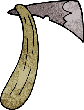 Bir insan tarafından çizilmiş bir balta karalaması.