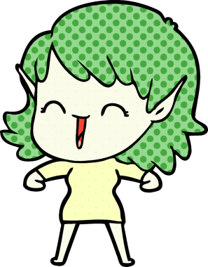 Bir insan tarafından çizilmiş bir elf kızı.