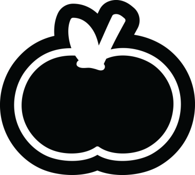 bir insan tarafından çizilmiş organik elma simgesi