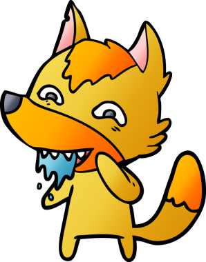 Bir insan tarafından çizilmiş tilki çizgi film karakteri