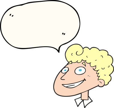 Bir insan tarafından çizilmiş serbest konuşma balonu çizgi filmi mutlu adam