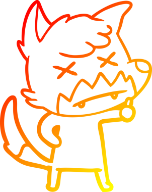 Bir insan tarafından çizilen ölü tilkinin sıcak çizgi çizimi