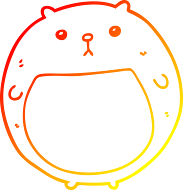 Bir insan tarafından çizilen çizgi film ayısının sıcak çizgi çizimi