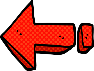 Bir insan tarafından çizilmiş karalama oku.