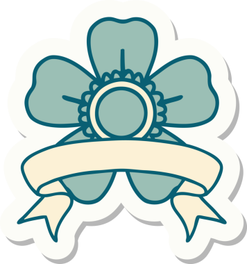 Bir insan tarafından çizilmiş çiçek pankartıyla dövme stili