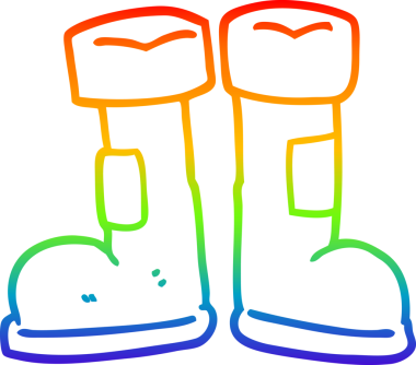 gökkuşağı gradyan çizimi bir insan tarafından çizilmiş Wellington çizmesi