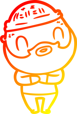 Bir insan tarafından çizilmiş sakallı bir adamın sıcak çizgi çizimi.