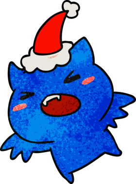 Bir insan tarafından çizilmiş kawaii yarasasının el yapımı karikatürü.