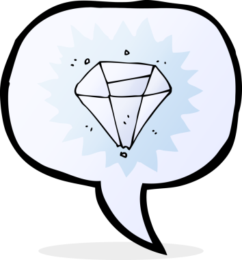 Bir insan tarafından çizilmiş konuşma baloncuklu elmas.