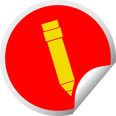 Bir insan tarafından çizilmiş dairesel soyma etiketi.