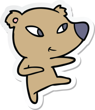 Bir insan tarafından çizilmiş şirin bir ayının çıkartması.