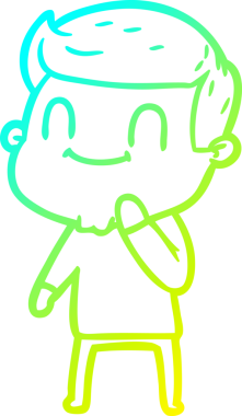 Bir insan tarafından çizilmiş karikatür cana yakın bir adamın çizimi.