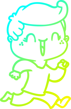 Bir insan tarafından çizilmiş gülen bir çizgi film karakteri çizimi.