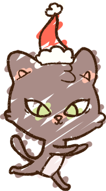 Bir insan tarafından çizilen Noel Kedisi Tebeşiri