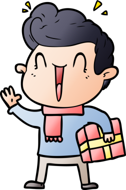 Bir insan tarafından çizilmiş heyecanlı bir çizgi film.