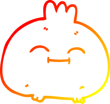 Bir insan tarafından çizilmiş mutlu bir sebze kökü çizgi çizimi.