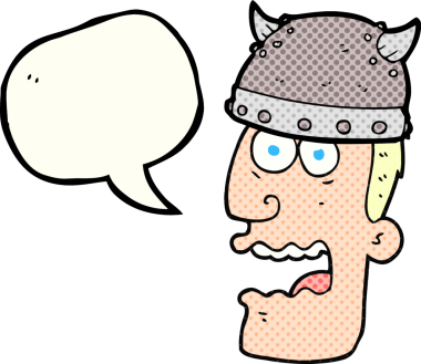 Bir insan tarafından çizilmiş serbest çizilmiş çizgi roman konuşma balonu karikatürü bağıran savaşçı adam.