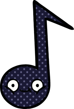 Bir insan tarafından çizilmiş bir notanın çizgi roman tarzı karikatürü