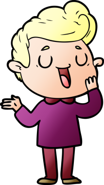 Bir insan tarafından çizilmiş mutlu çizgi film adamı.