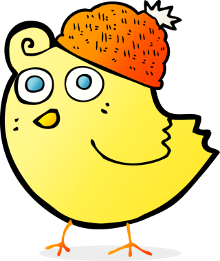 Bir insan tarafından çizilmiş silindir şapkalı bir kuş.