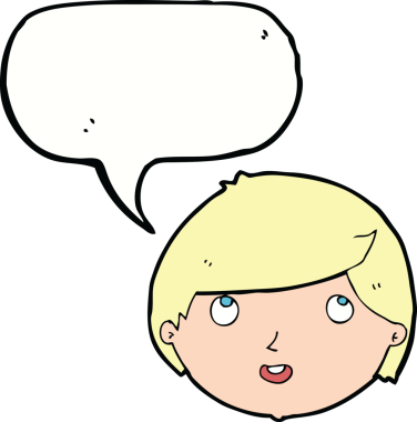 bir insan tarafından çizilmiş konuşma baloncuklu mutlu bir yüz.