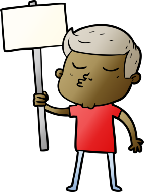 Bir insan tarafından çizilmiş tabelalı somurtkan manken adam.