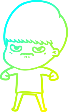 Bir insan tarafından çizilmiş kızgın bir çizgi film karakteri.