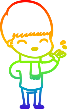 gökkuşağı gradyanı çizimi bir insan tarafından çizilmiş mutlu bir çizgi film çocuğu