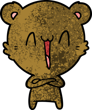 Bir insan tarafından çizilmiş mutlu ayı karikatürü