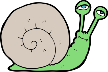 bir insan tarafından çizilmiş karikatür salyangozu