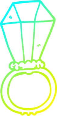 Bir insan tarafından çizilen çizgi film nişan yüzüğünün soğuk eğimli çizimi