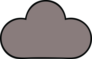 Bir insan tarafından çizilmiş fırtına bulutunun sevimli karikatürü.