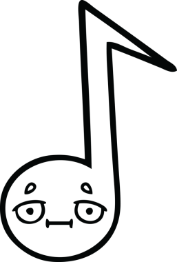 Bir insan tarafından çizilmiş bir notanın çizgi çizimi