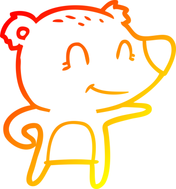 Bir insan tarafından çizilmiş dost bir ayı karikatürünü çiziyorum.