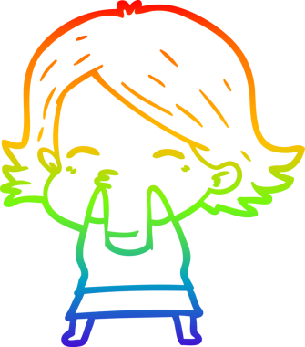 gökkuşağı gradyan çizimi bir insan tarafından çizilmiş bir karikatür kadın