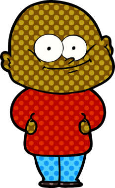 Bir insan tarafından çizilmiş kel bir adam.