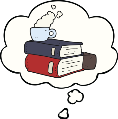 çizgi roman ve kahve fincanı bir insan tarafından çizilmiş.