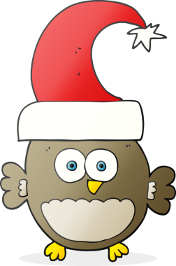 Bir insan tarafından çizilmiş küçük bir noel baykuşu.