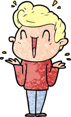 Bir insan tarafından çizilmiş heyecanlı bir çizgi film.