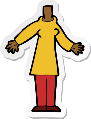 Bir insan tarafından çizilmiş bir karikatür çıkartması.