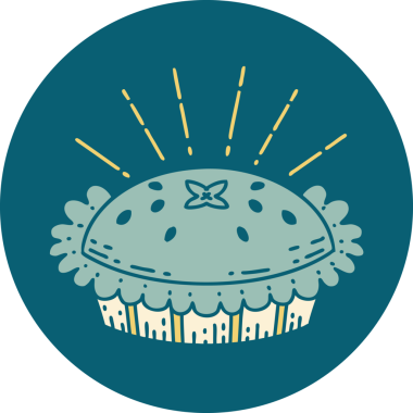 Dövme stilinin simgesi. Bir insan tarafından çizilmiş harika bir turta.