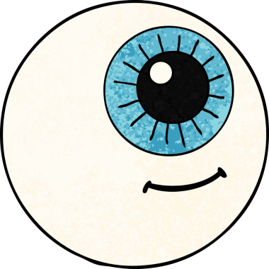 Bir insan tarafından çizilmiş çizgi film gözü.