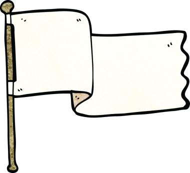 Bir insan tarafından çizilmiş beyaz bayrak.