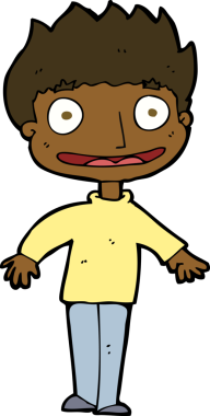 Bir insan tarafından çizilmiş heyecanlı bir çocuk.